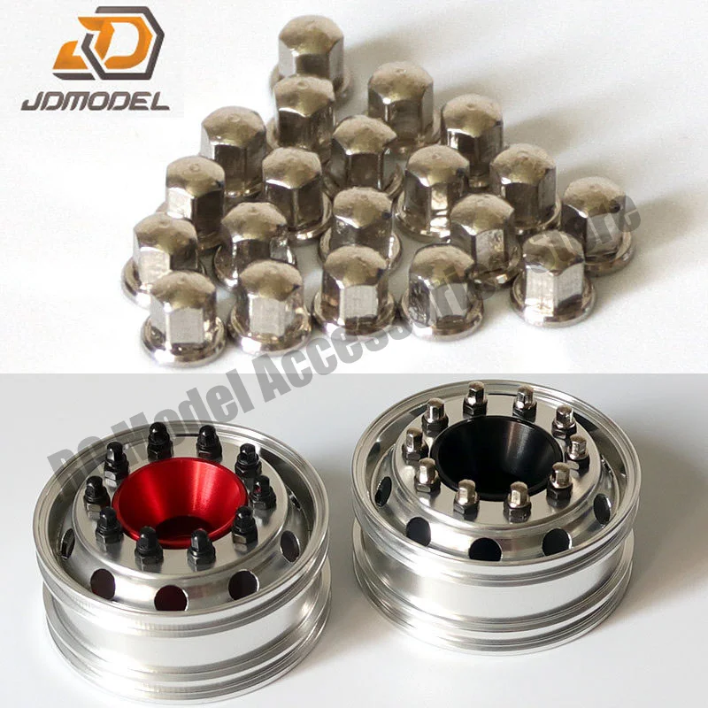 1:14th Scale RC Truck Metal Hub Screw Wheel Nut M2 for SCANIA Tamiya 770S R620 for VOLVO ACTROS AROCS Model Car DIY Parts