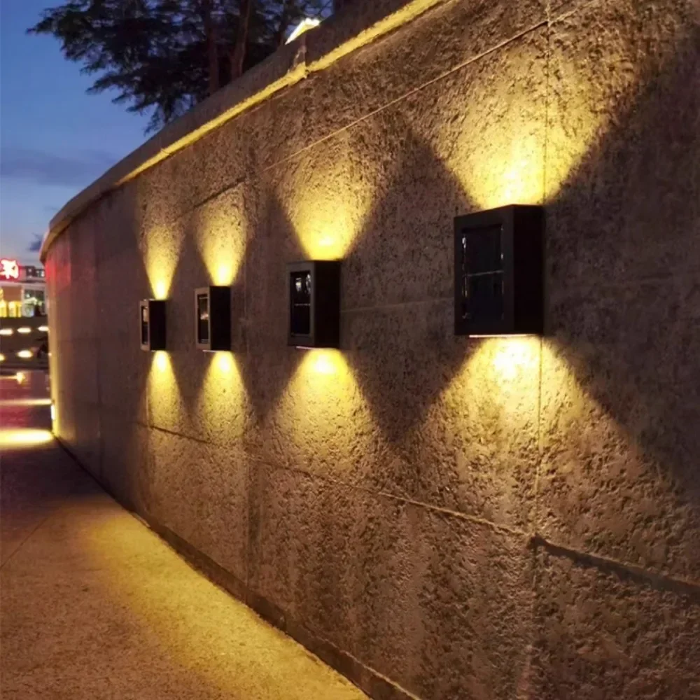 

Hot Solar powered outdoor courtyard lights decoration and layout of walls new style of up and down glowing ambient wall lights