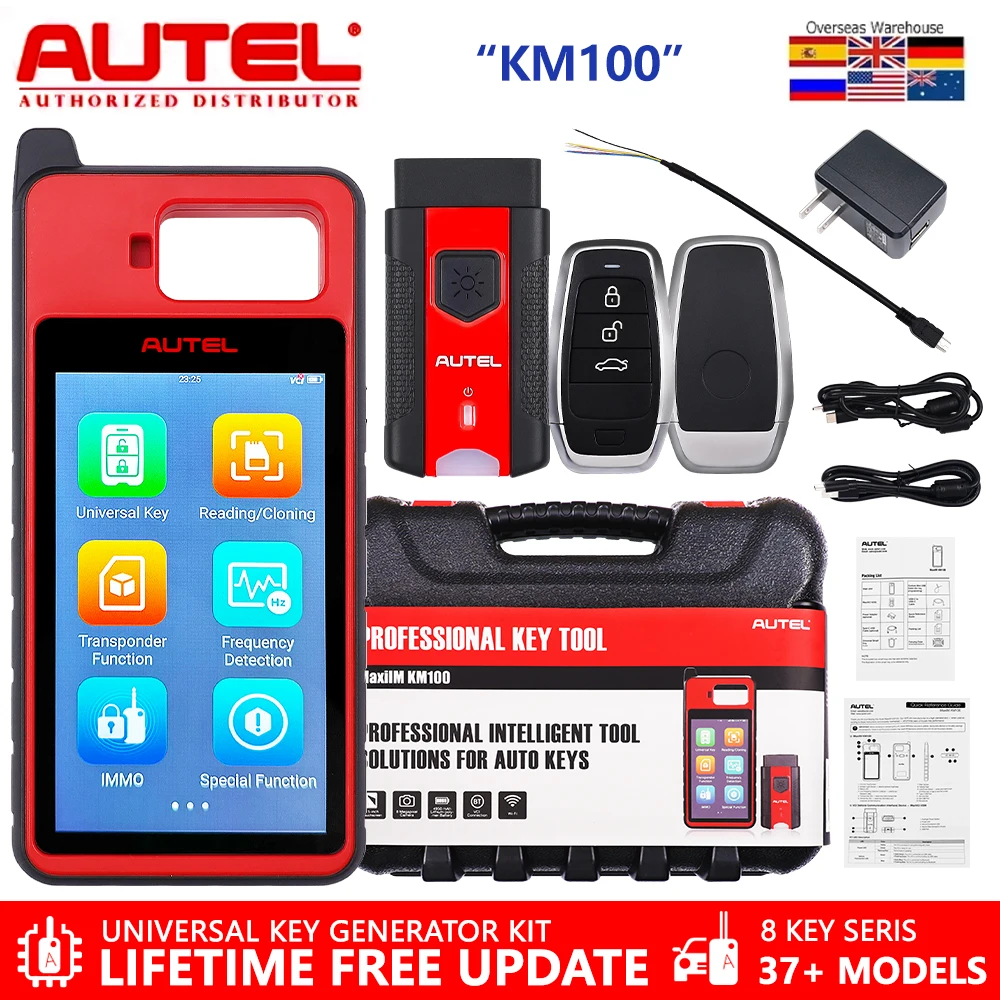 

KM100 Autel MaxiIM KM100 Immobilizer Tool Key Creation IMMO Learning Chip Read/Write Cloning Frequency Detection 2025 Newest