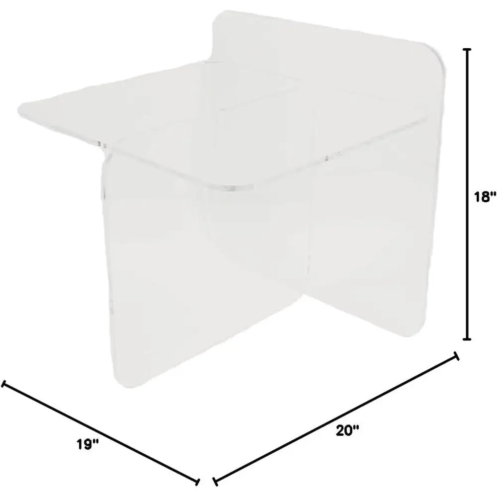 Contemporary Transparent Acrylic Side Table with Storage for Living Spaces, Offices, Bedrooms, and Home Decor
