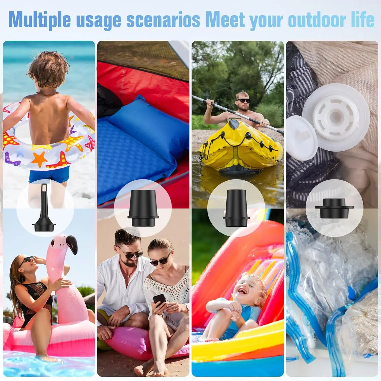 1300mAh 배터리가 장착된 미니 휴대용 공기 펌프 USB 충전식 풀 플로트, 에어 베드, 진공 보관 가방용 수축