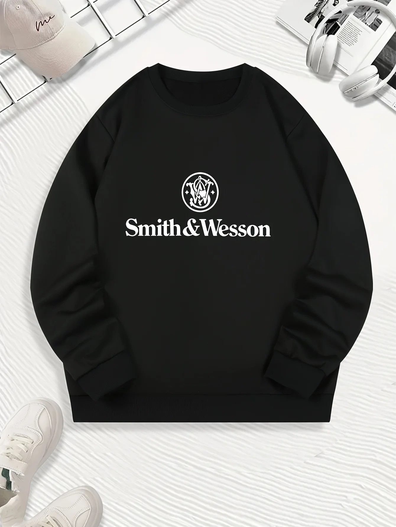 

Мужская толстовка с круглым вырезом с принтом