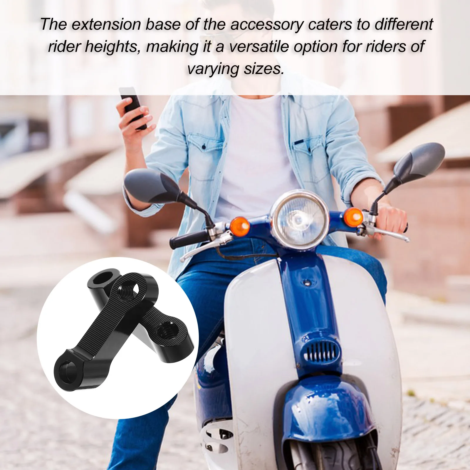 

Rearview Mirror Accessories Black Screw Bracket Extender Adapter Extension Base Motorcycle Electric Bike Parts