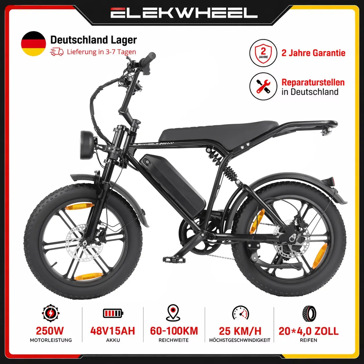 E-Bike Cityrad 20 Zoll 4.0 Fettreifen, 720Wh Akku bis 108KM Reichweite, Heckmotor, 7-Gang-Kettenantrieb, Pedelec für Damen & Herren, Elektrofahrrad für Alltag & Mountain
