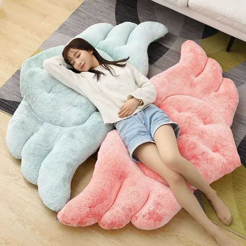 Lovely Angel Wings Shaped Plush Pillow Stuffed Soft Cartoon Sofa Chair Surround Cushion Cute Room Decor for Girls Floor Cushion