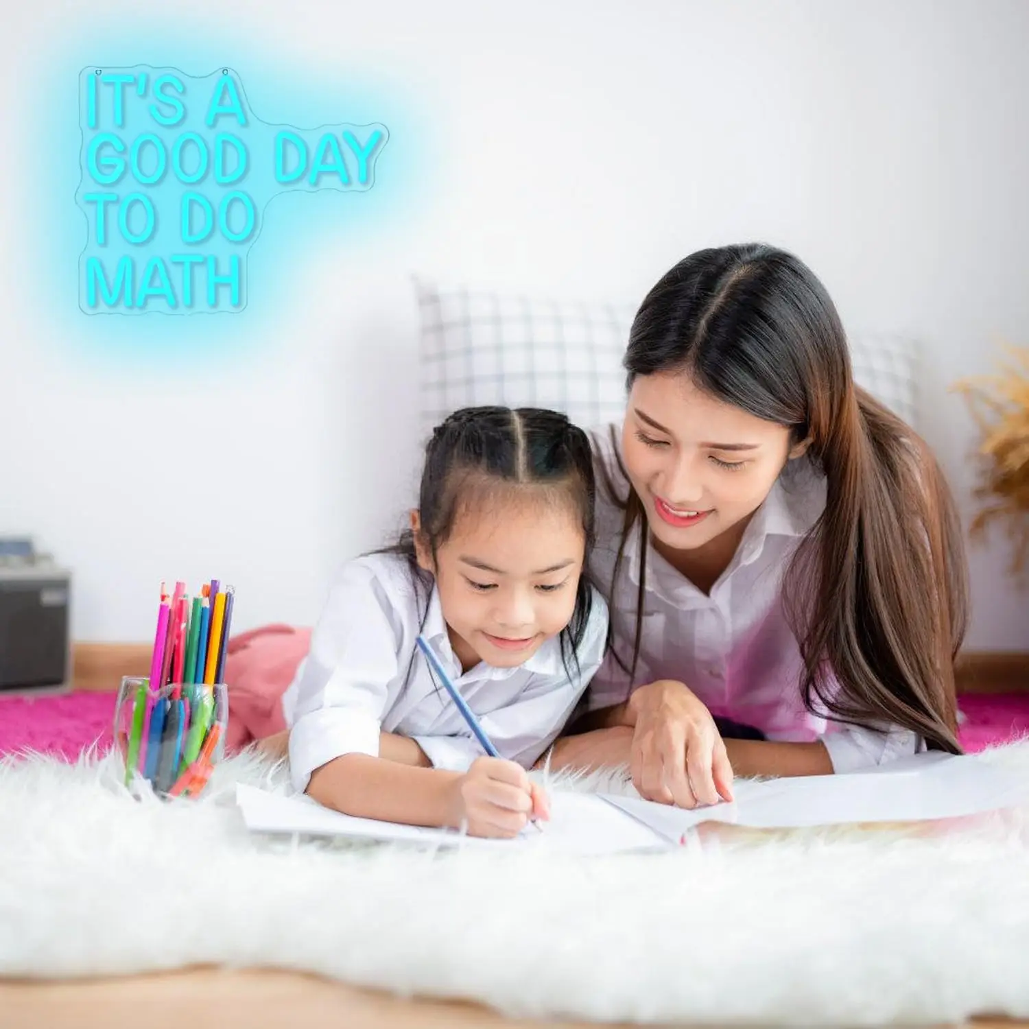 It's A Good Day To Do Math LED Neon Sign USB Powered, Back to School Classroom Kids Room bedroom Decor