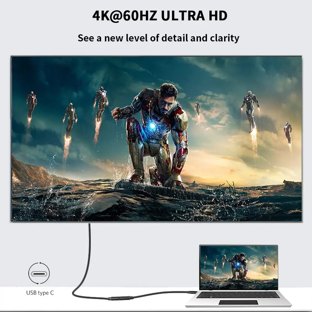 Hannord cabo de extensão usb c tipo c usb3.2 20gbps 100w 5a macho para fêmea tipo c cabo extensor thunderbolt3 para interruptor macbook