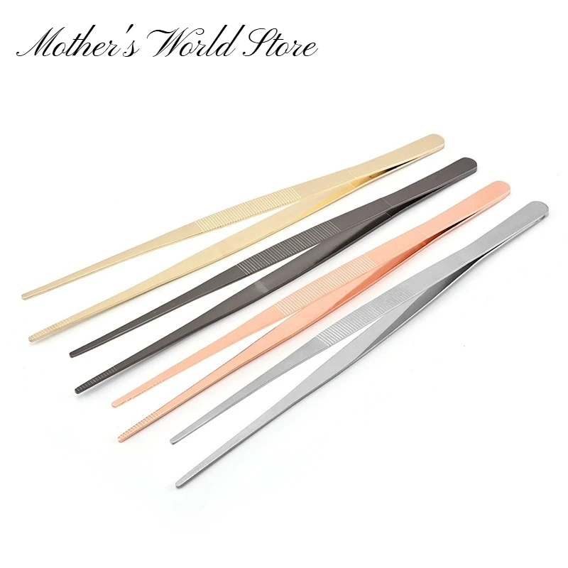 

2025 New Stainless Steel Kitchen Seafood & Bar Tweezer Food Tongs Tool Garnish Tongs Bar Accessories Copper/Gold Plated