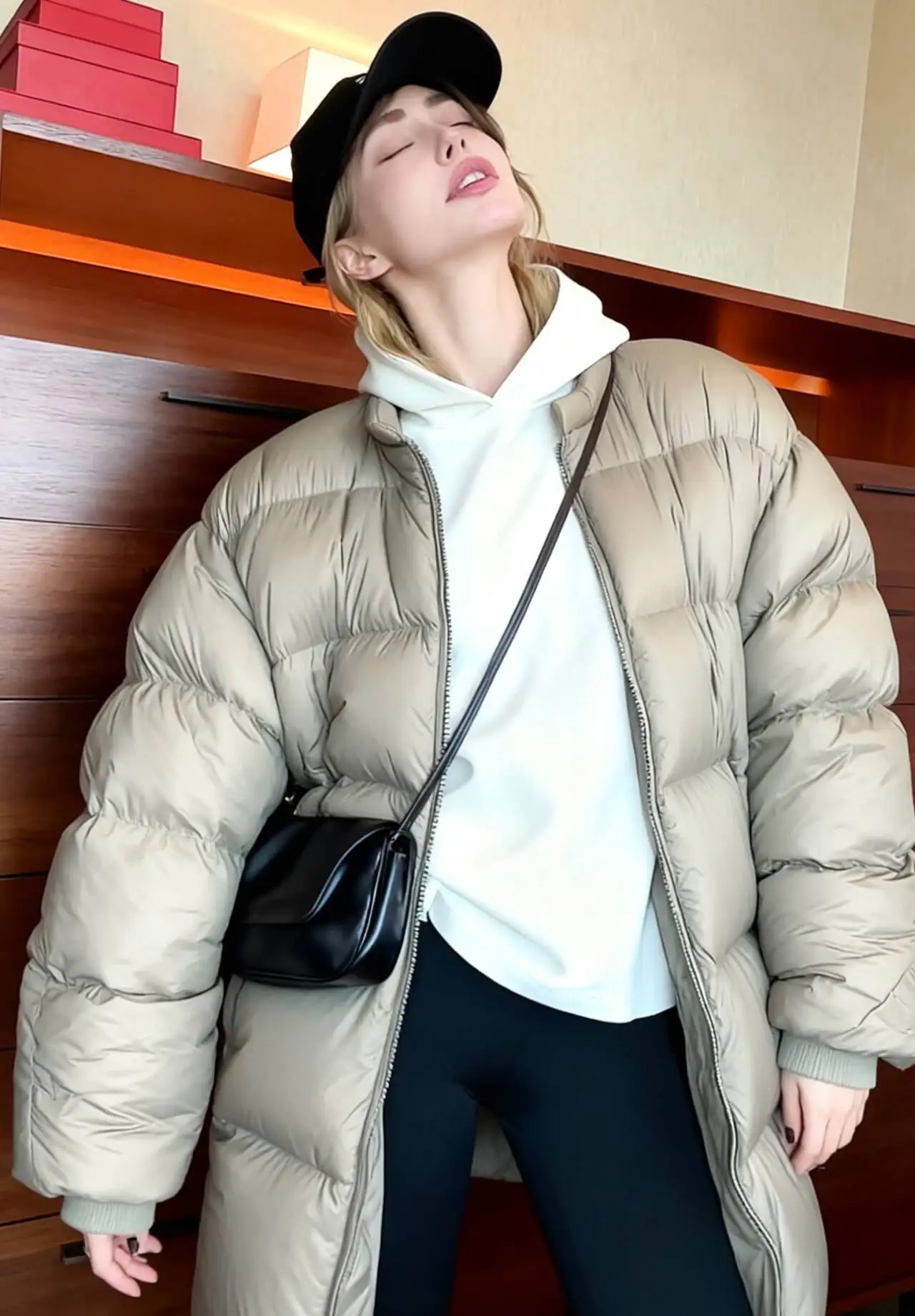 

Parkas Womens Unisex Autumn Silk Lining Lightweight Buttonless Trimmed Flared Ruffled Sashes Preppy Cleanfit Artistic Graceful