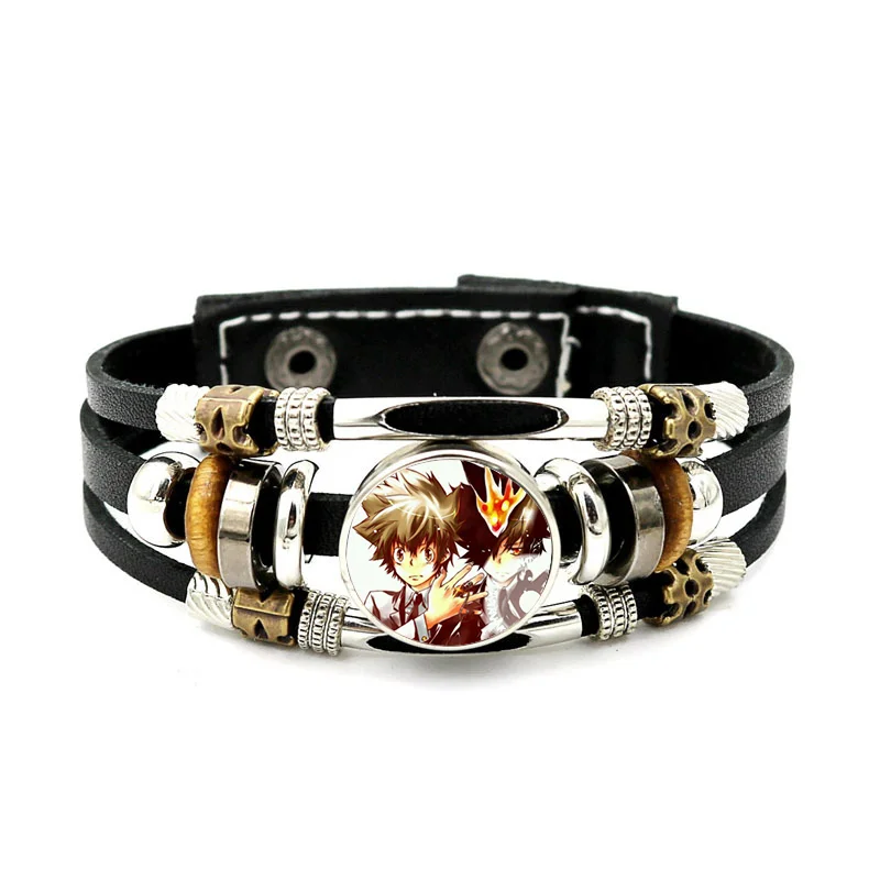 Neuer HITMAN REBORN! Tsuna Sawada Gokudera Hayato Armband mit hochwertigem Anime-Druck, vielseitiges, schlichtes Retro-Armband für Studenten. – Detail 2