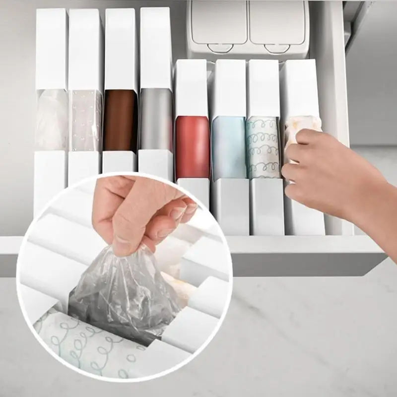 Foldable Kitchen Storage Box, Organizer for Garbage Bags, Plastic Bags and Disposable Gloves