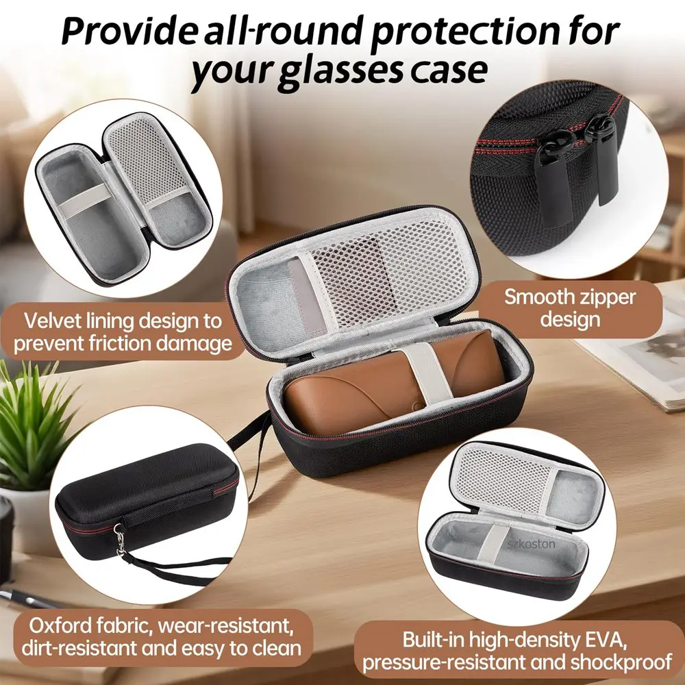 حقيبة تخزين لنظارات Rayban Meta AI EVA حقيبة حمل صلبة مقاومة للصدمات وبطانة مقاومة للخدش لـ Wayfarer/Skyler/Headliner