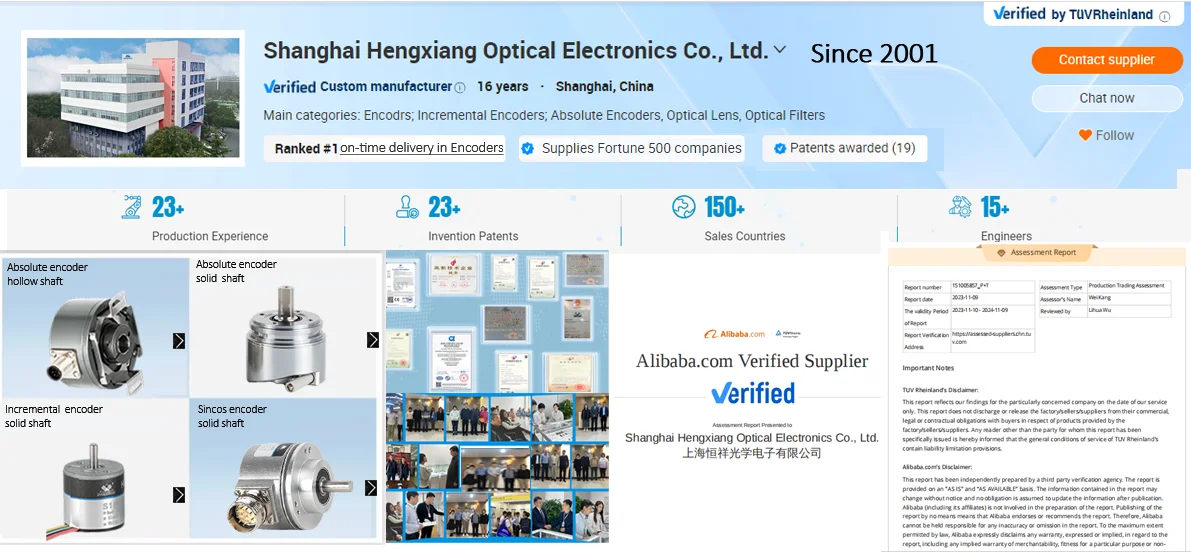 Hengxiang ST65 Conical Shaft 9.25mm Optical Encoder 1Vpp 1Vss Line 2048ppr Sincos Output Incremental Encoder IP40 Integral