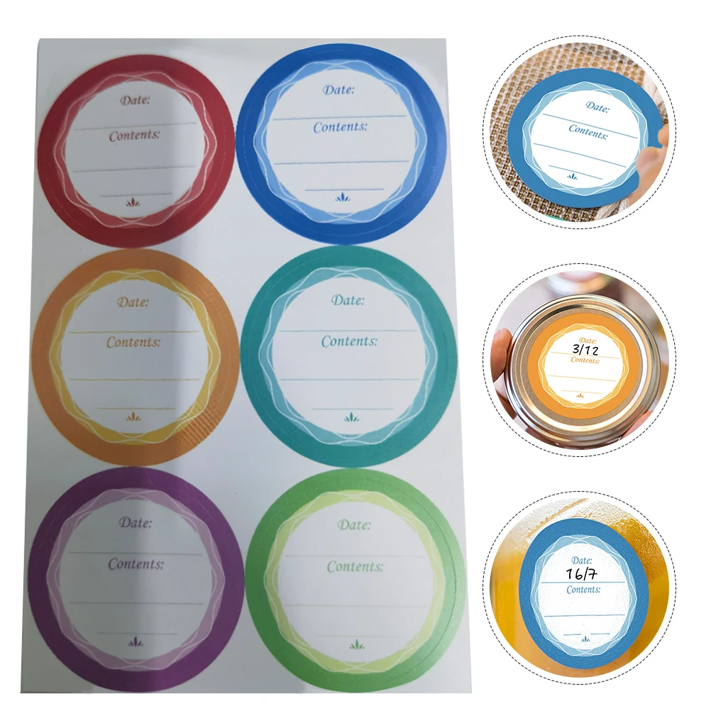 60 قطعة من ملصقات التاريخ المقاومة للماء، ملصقات ملصقات ذاتية اللصق للمنزل والمكتب والمطبخ، شارات زجاجات الكتابة اليدوية المحمولة #4