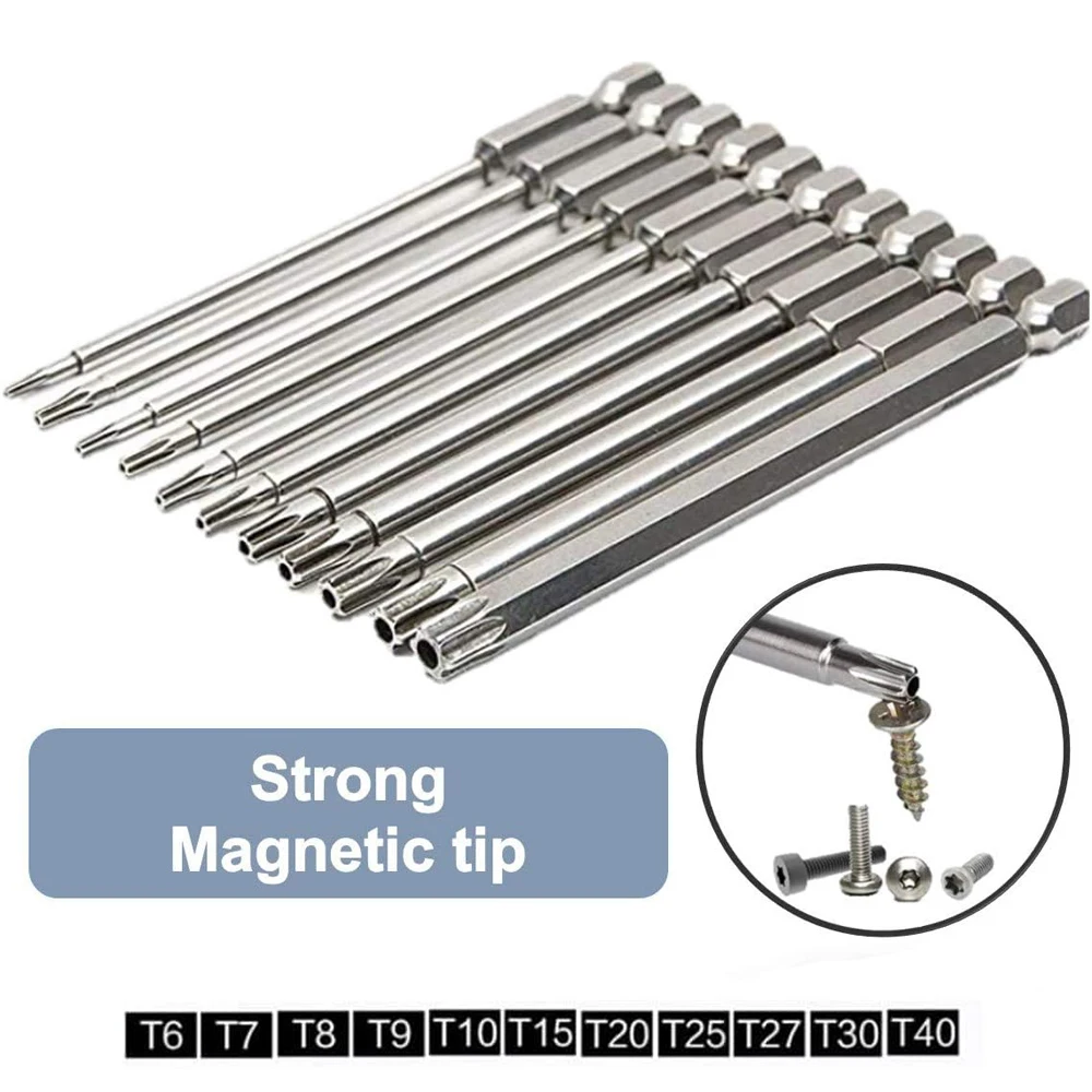 11-teiliges Torx-Sicherheitsbitset, magnetisches Sicherheits-Schraubendreher-Set aus S2-Stahl, 50/100 mm Sternschraubendreher für Shark Vacuum T6-T40 – Detail 16