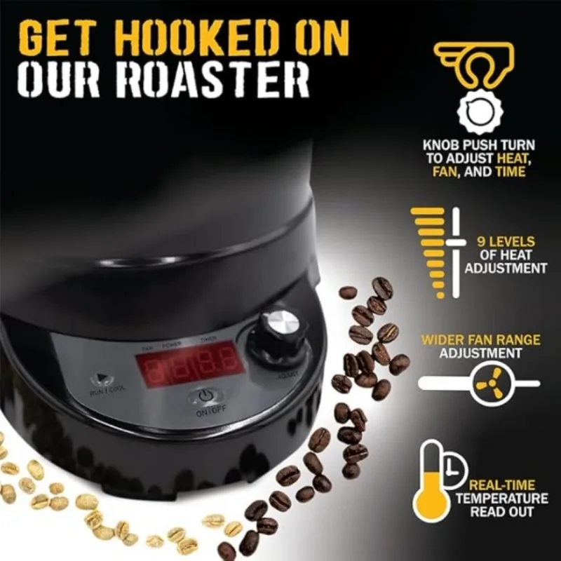 SR800 Automatic Coffee Bean Roaster - Roast Coffee At Home - Variable Heat Settings - Convection Fan Control - Digital Status