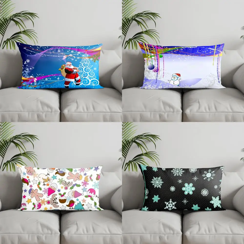 

Домашний декор Санта с красочными завитками наволочка подходит для дивана, спальни, автомобиля, наволочка, прямоугольная подушка для спины