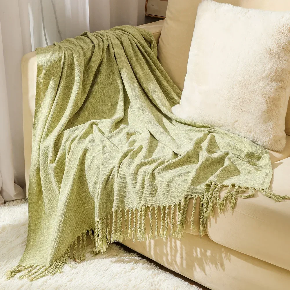 Nordic Chenille Blanket Home Decoration Sofa Cover Boho Throw Blanket and Bedspreads Nap Cover Outdoor Camping Knitted Shawl