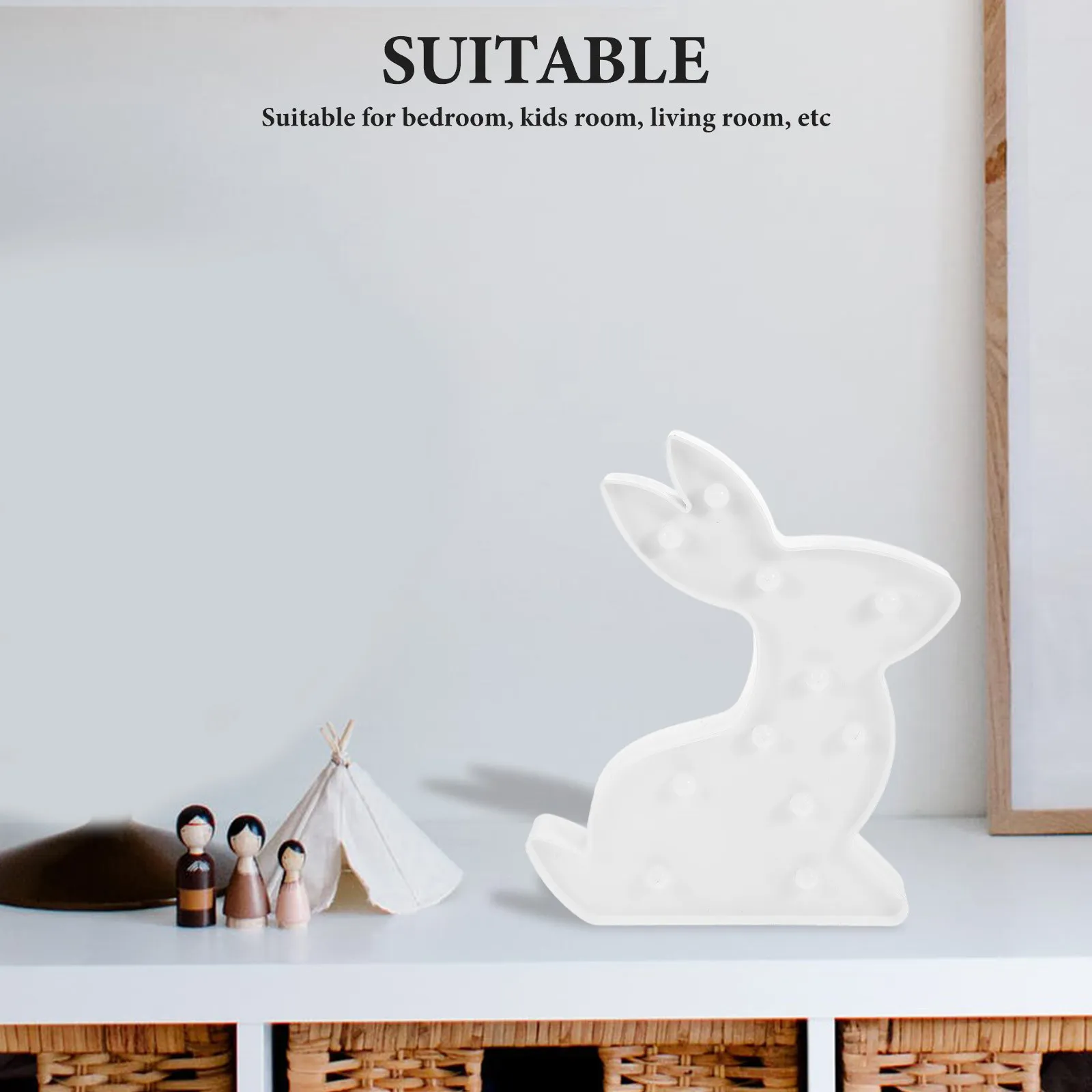 

Светодиодный ночник в форме белого кролика 3W с сенсорным управлением, прикроватная лампа для спальни и гостиной, эстетичный декор для комнаты