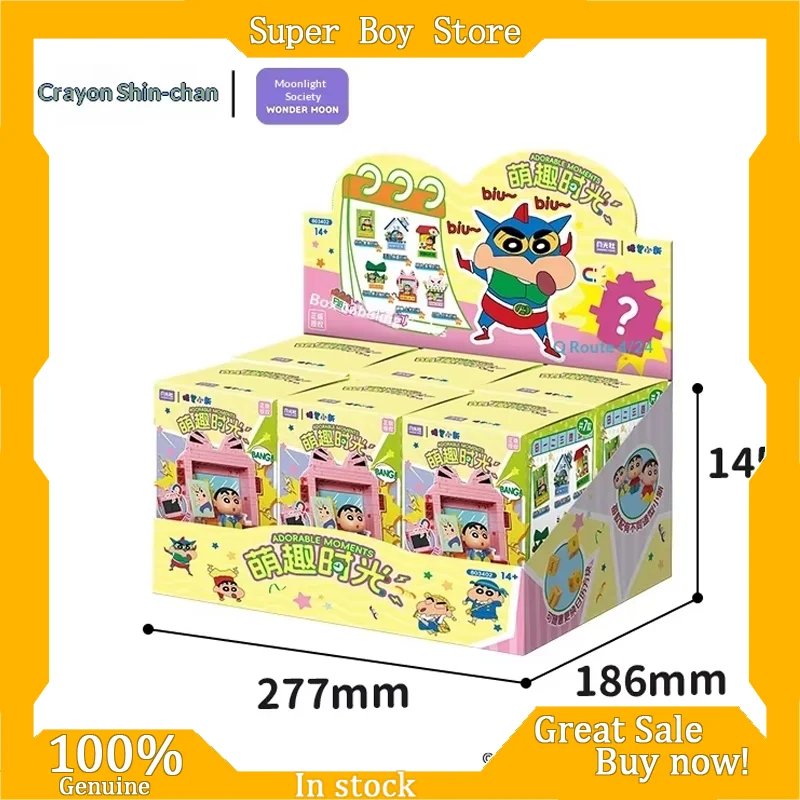 

New Wonder Moon Crayon Shin Chan Magnetic Fridge Calendar Sticker Blind Box Diy Assembly Building Blocks Toy For Kids And Adults