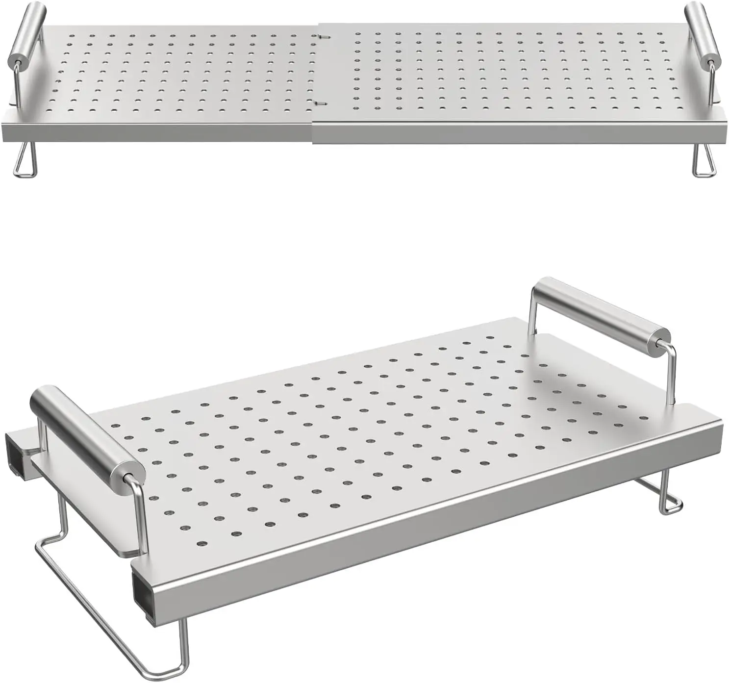 

Adjustable Stainless Steel Griddle Warming Rack for 17-36 Inch Grills, Universal BBQ Accessory