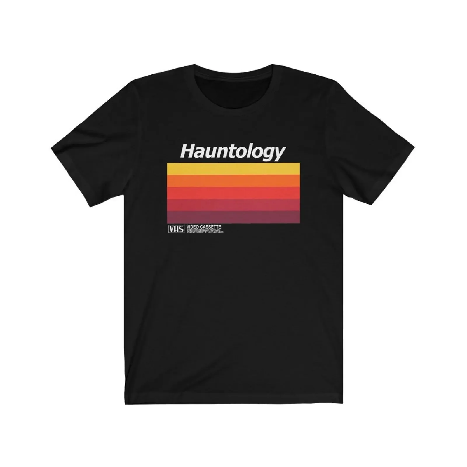 T-shirt Hauntology Philosophy noir avec logo vintage, vêtements de créateur délavés, mode, extensible, unisexe, élégant, décontracté