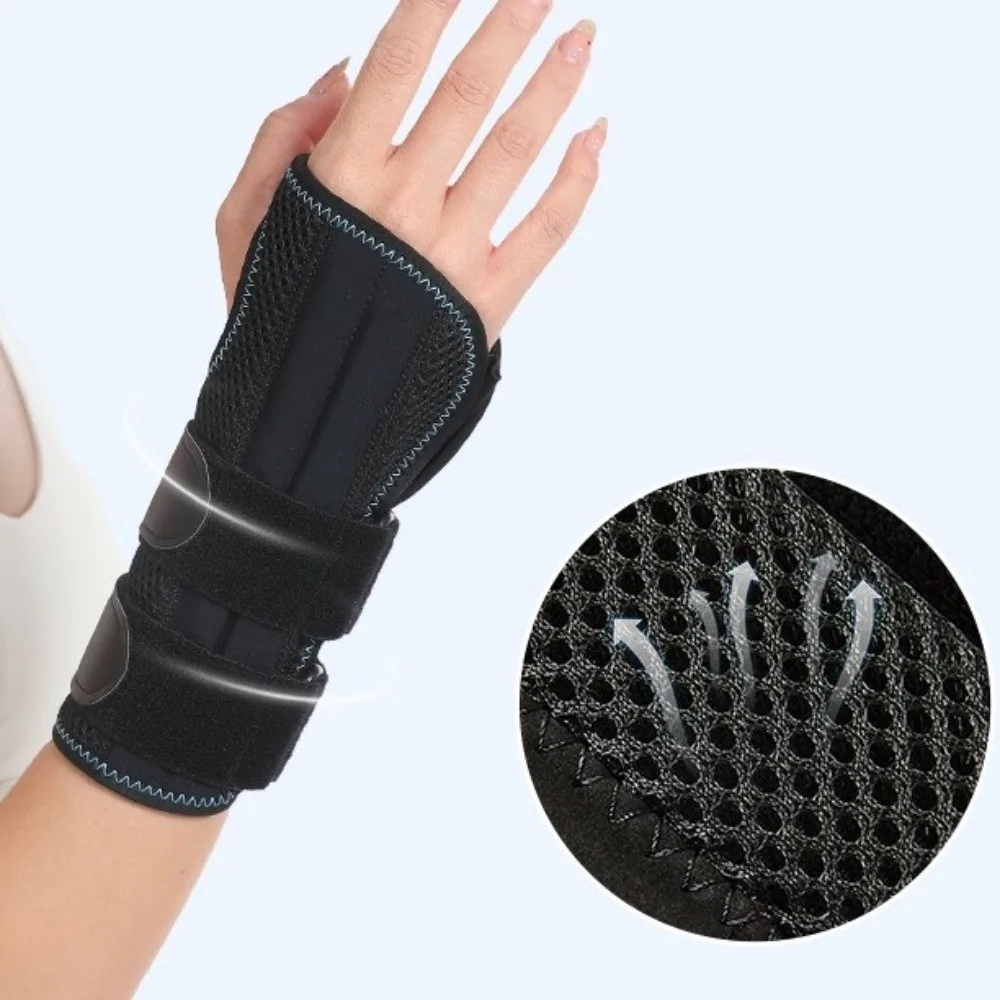 Wristband Metal Splint Wrist Brace Compression Strap Pressure Winding Hand Brace 3 Stays Breathable Wrist Support Night Support