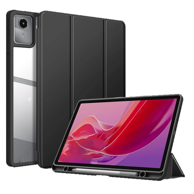 For Lenovo Xiaoxin 11in Tri-Fold Acrylic Tablet Protective Case with Pen Slot TB335 Full Coverage