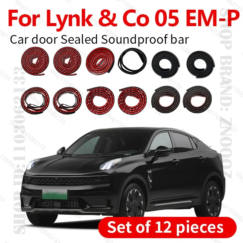 Car Door Seal Strip Rubber Double Layer Sealing Protector Soundproof Strip Dustproof Seal Strip 12PCS Set For Lynk & Co 05 EM-P