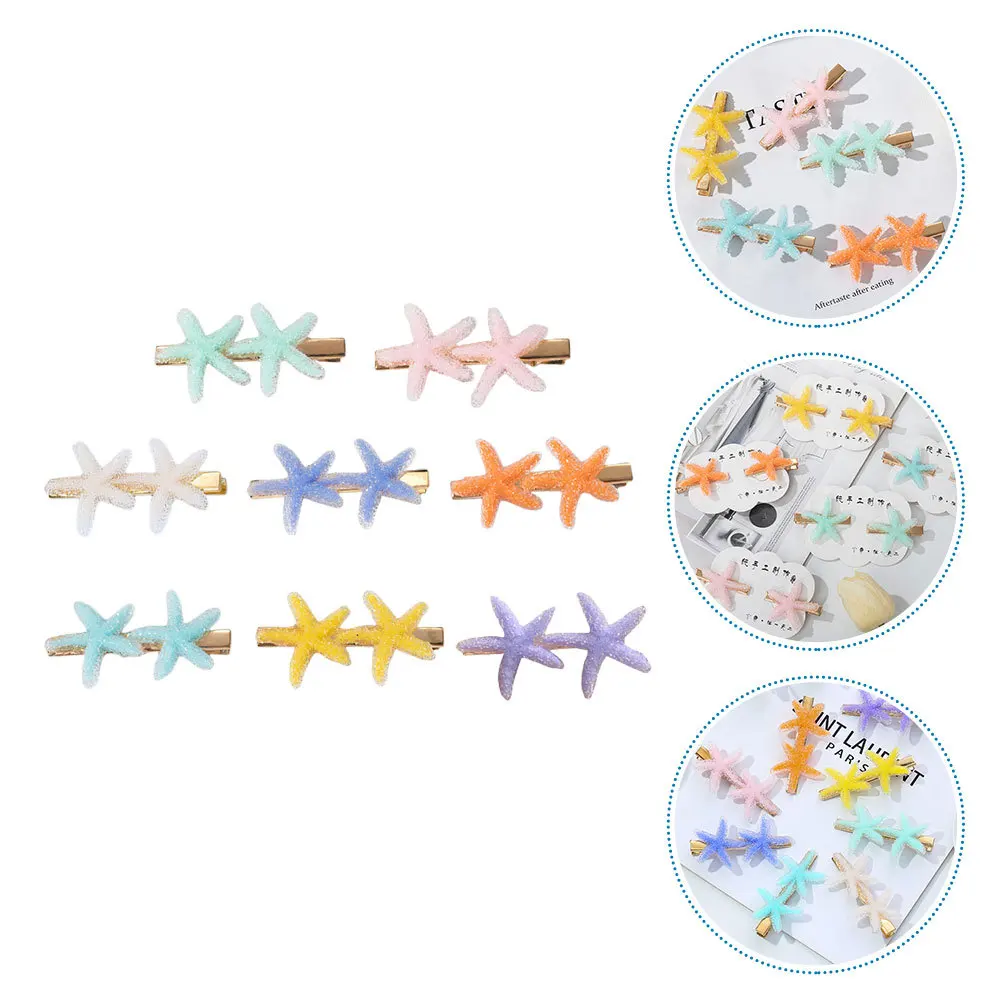 

8Pcs Colorful Shell Hairpins Cute Hair Clips Party Hairpin Headdress Decorative Hair Accessories for