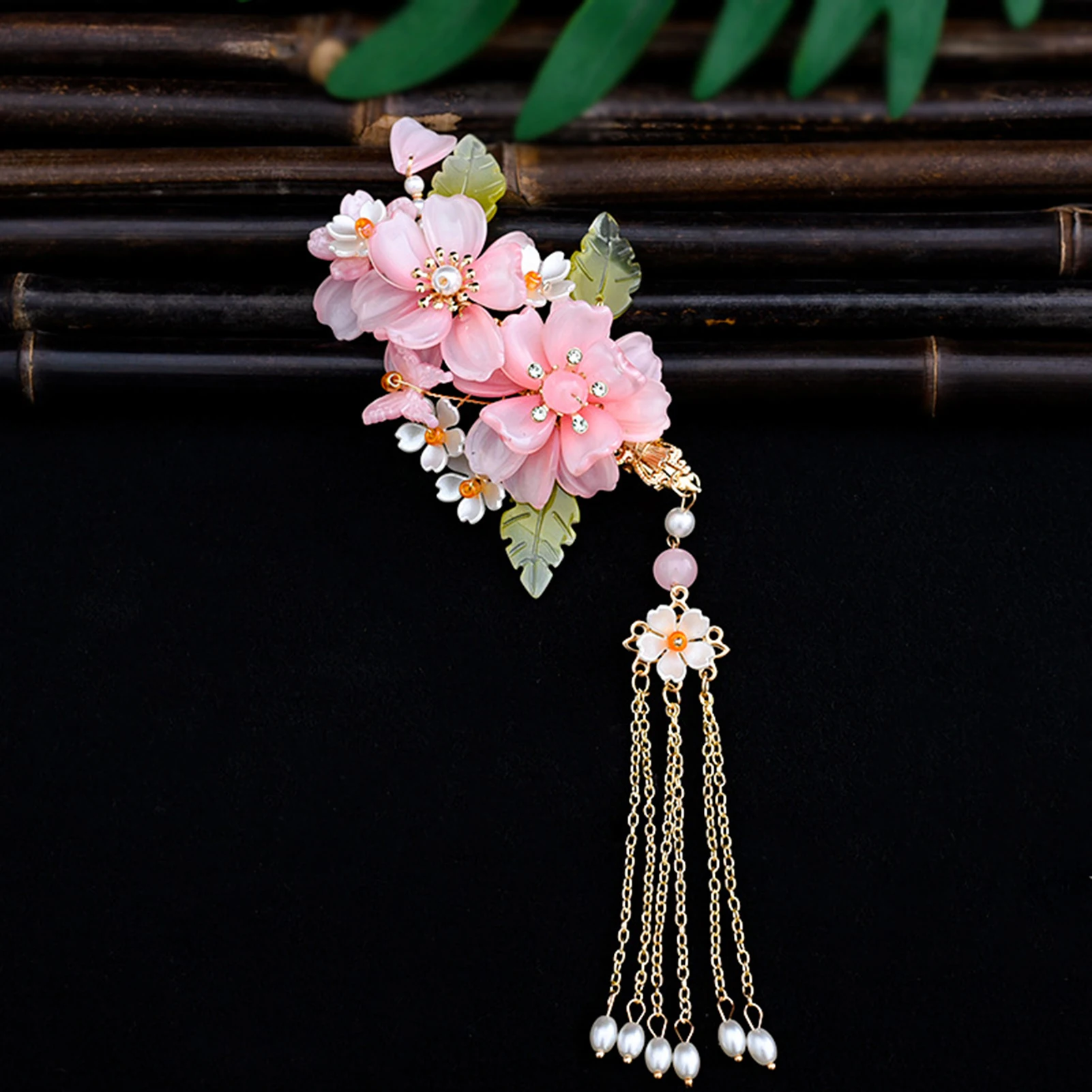 Women's Vintage Fringe Headdress Gentle Color Chinese Style Hairpins Headpiece for Cosplay Party Chinese Cloth Cheongsam