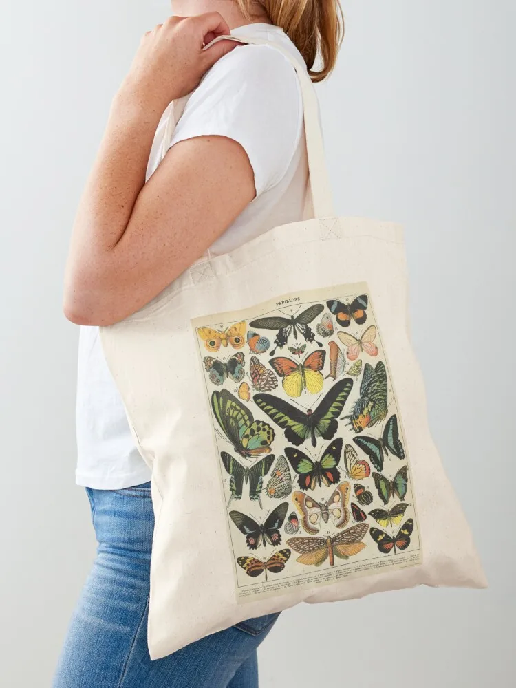

Vintage Butterflies - Darkacademia Tote Bag university shopper bag tote bag women hand Fabric