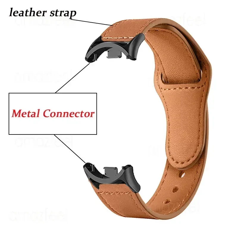 Watch Strap for Xiaomi Smart Band 9/8 Leather Watchband Correas reloj for Mi Band 9 Bracelets belt for xiaomi band 8 Wristband