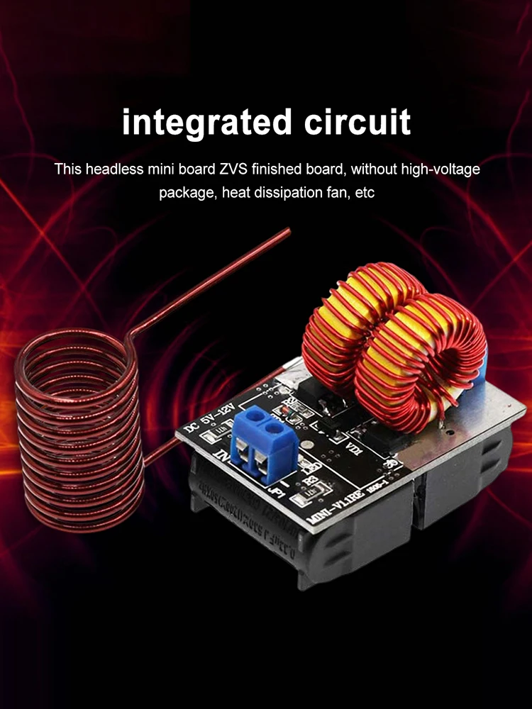 120W ZVS Induction Heating Board DC 5-12.0V Input Voltage Inductive Heater High Frequency Power Supply Module