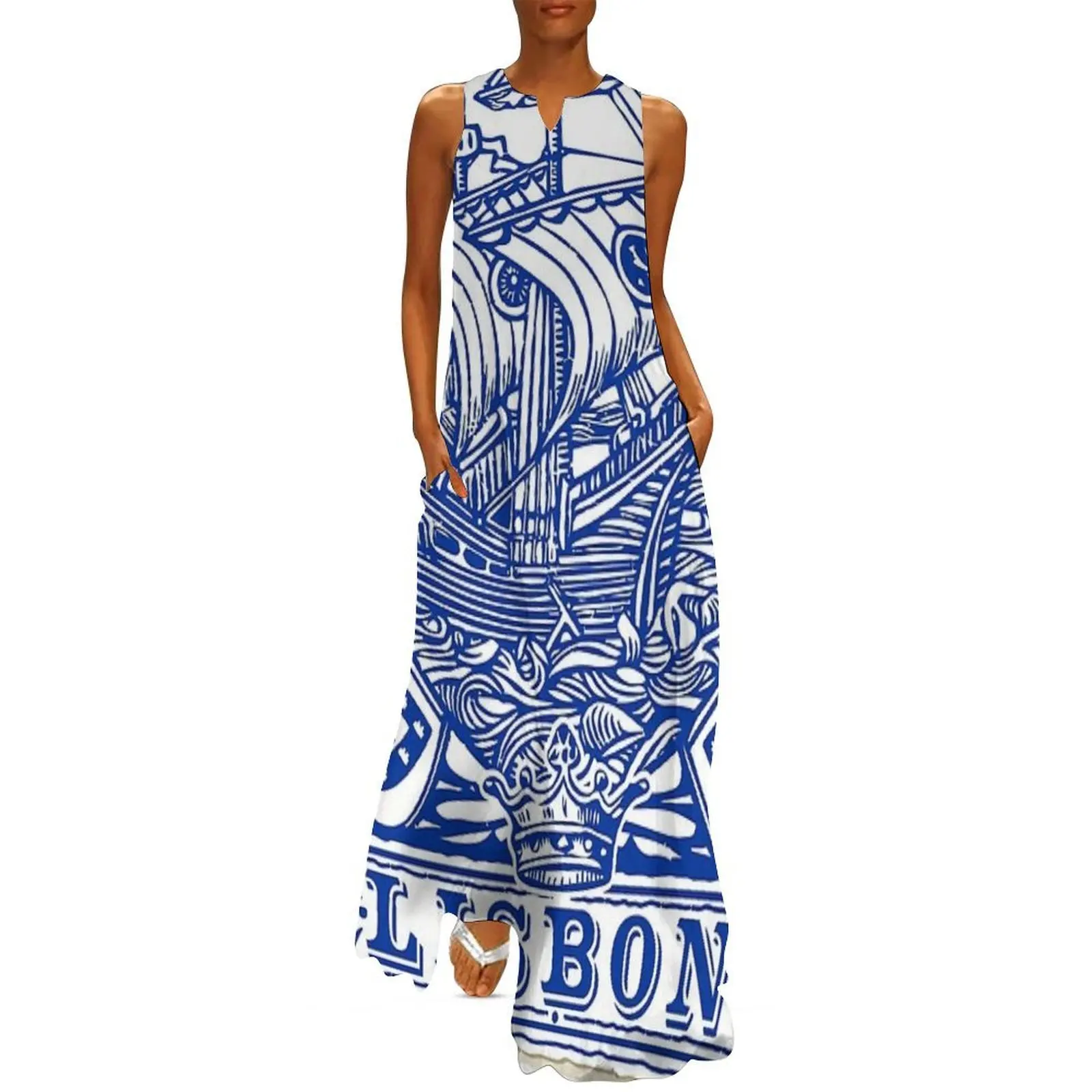 

Azulejo Lisbon Azulejos Lisboa Long Dress Women's summer dress dresses for official occasions Dress for pregnant women