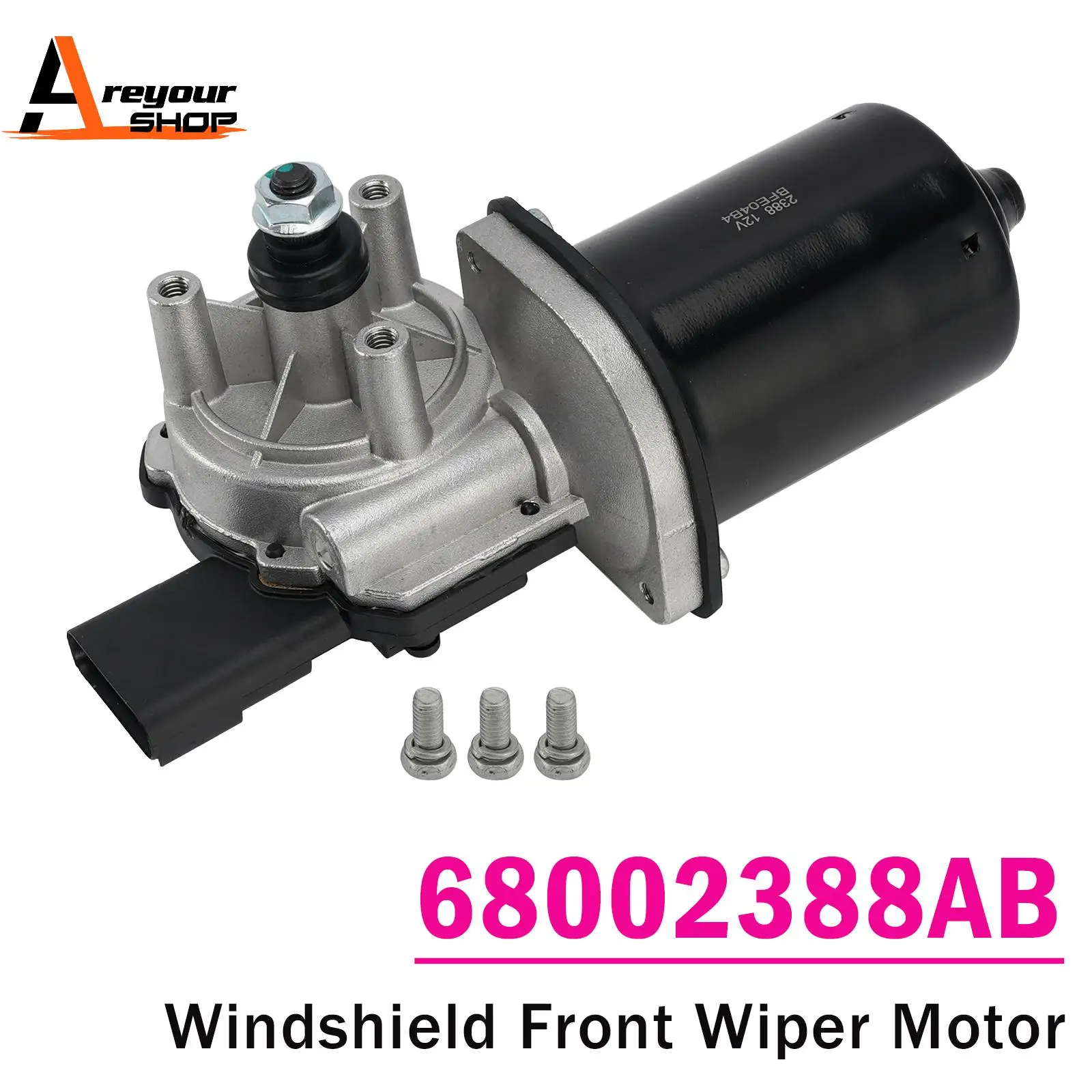 Areyourshop Windshield Front Wiper Motor for Jeep Wrangler JK 2007-2018 68002388AB