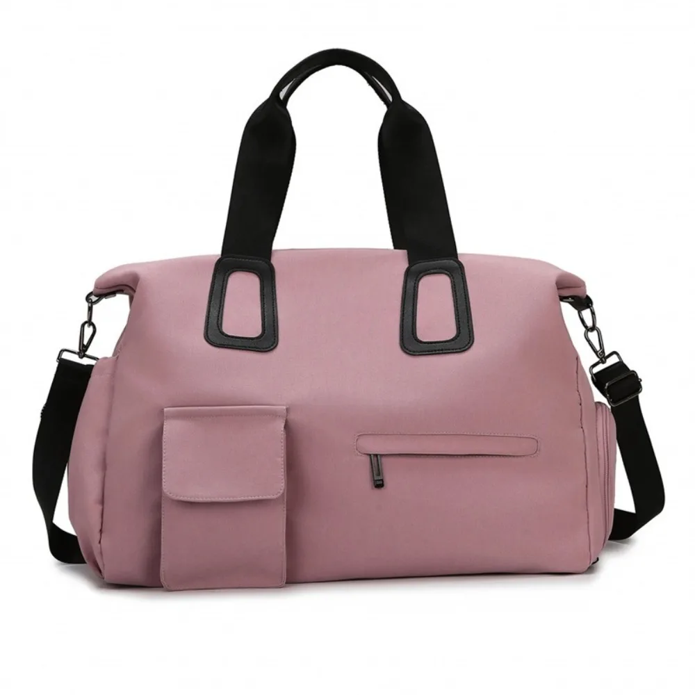 

with Dry Wet Separated Travel Duffle Bag Large Capacity Carry On Luggage Handbag Shoe Compartment Solid Color Fitness Gym Bag