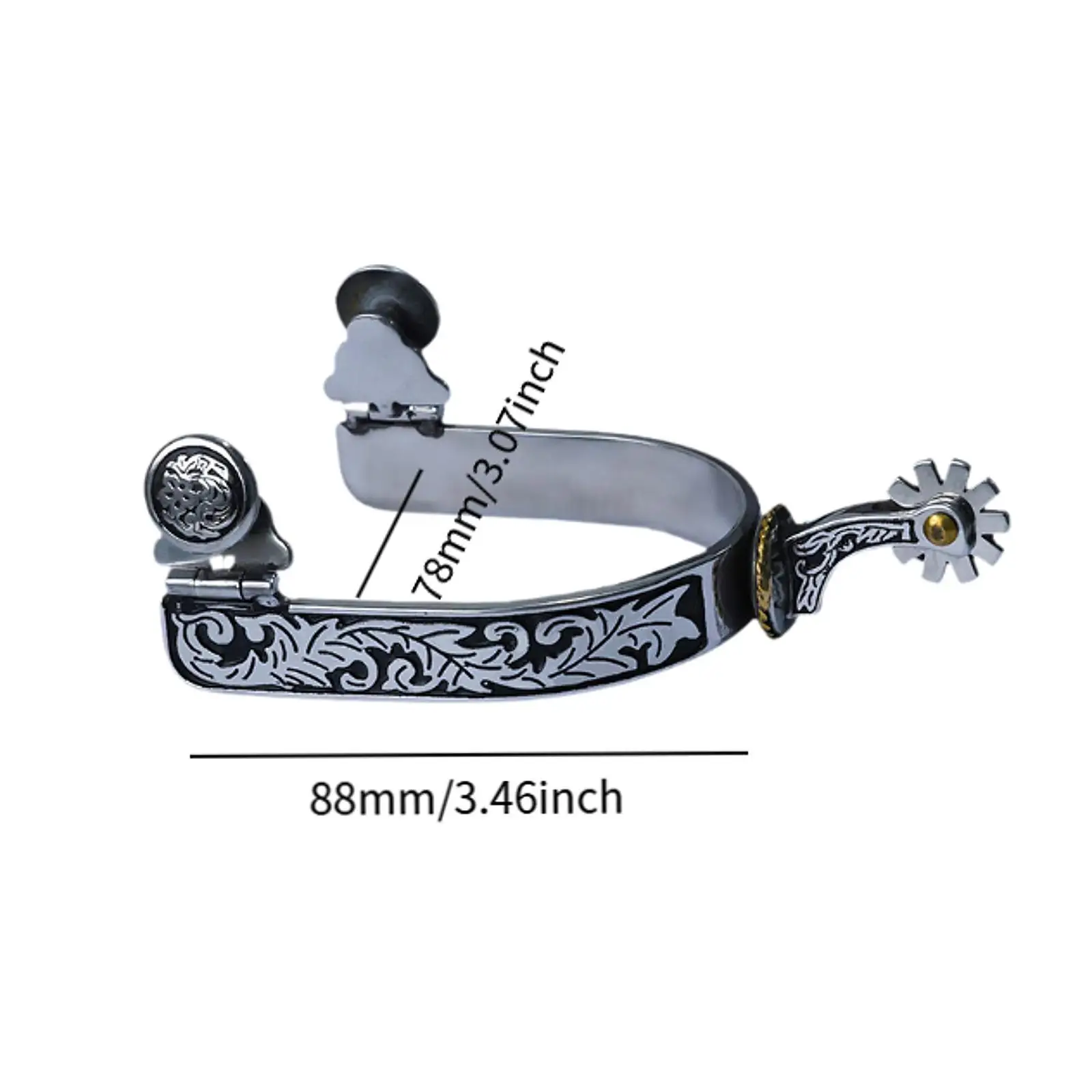 Конная шпора в стиле вестерн, ковбойская шпора с гравировкой для тренировочных соревнований, конное снаряжение, антикоррозийное с вращающимся металлическим механизмом