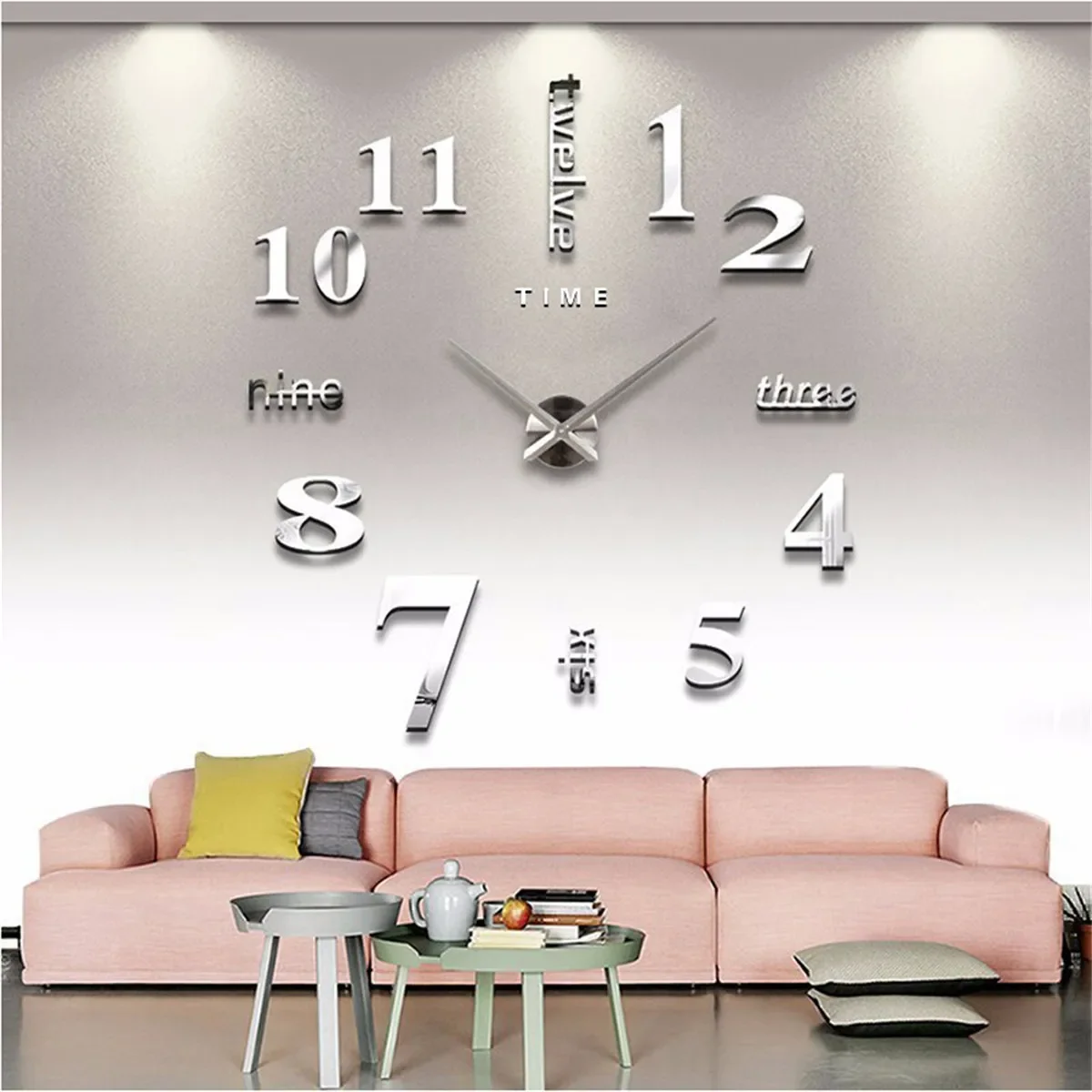 New 3D Wall Clock Mirror Wall Stickers Creative DIY Wall Clocks Removable Art Decal Sticker Home Decor Living Room Quartz Needle