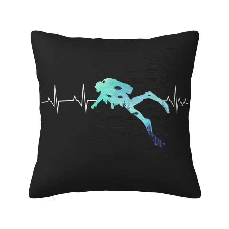 

Custom Scuba Diving Heartbeat Pillow Dive Diver Cushions for Sofa Square Pillowcase