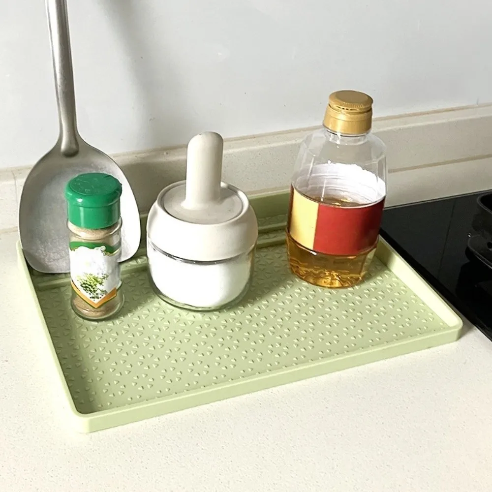 

Counter Protection Silicone Tableware Mat Heat-resistant Non-slip Bar Counter Mat Soft Waterproof Storage Tray Tea Station