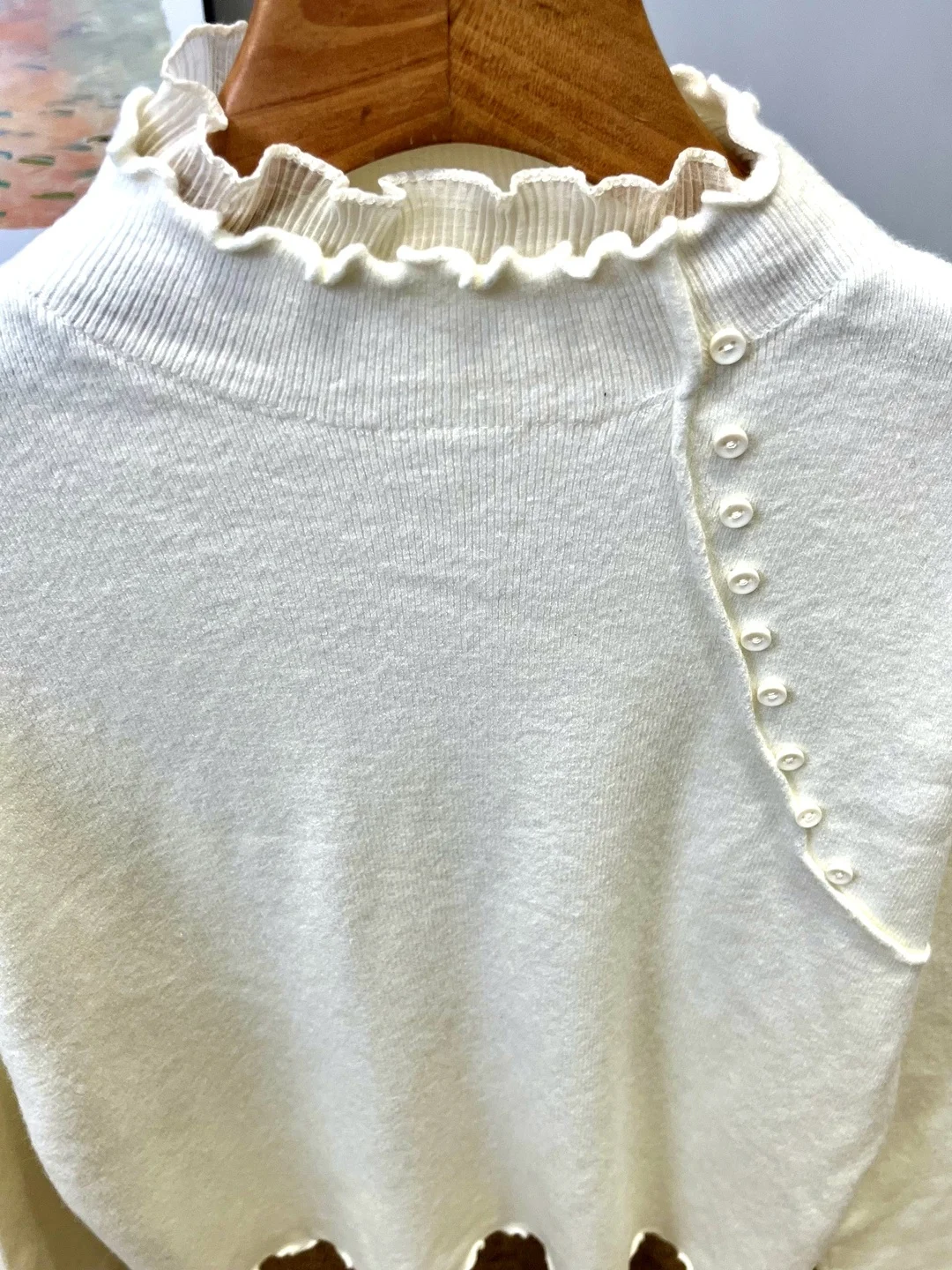 เสื้อสเวตเตอร์ไหมพรมทรงเข้ารูปแฟชั่นสำหรับผู้หญิง คอสูง ตัดต่อผ้า ดีไซน์ใหม่สำหรับฤดูหนาว เสื้อซับในลำลอง