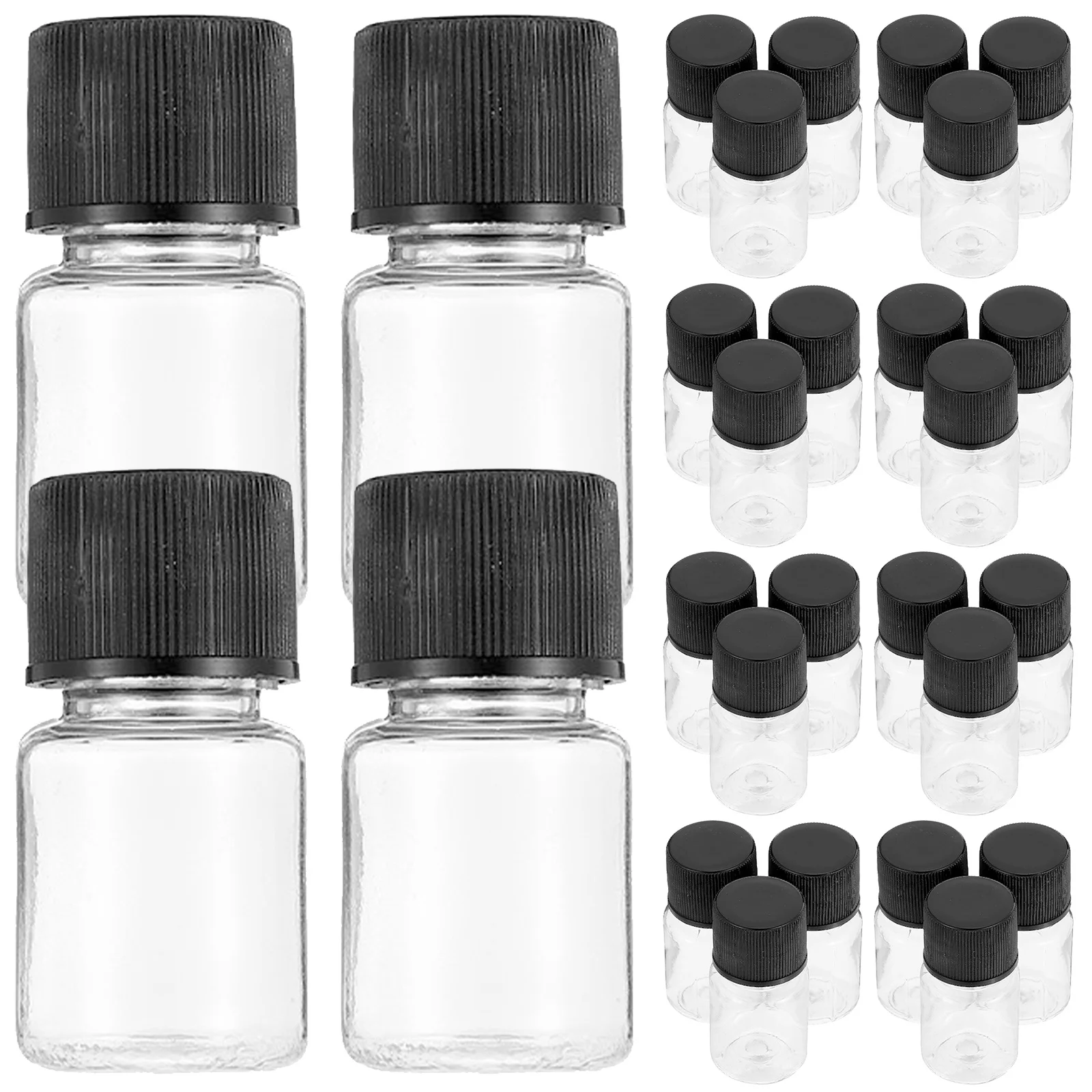 50Pcs Essential Oil Sample Bottle Clear Plastic Small Liquid Container Refillable Leak Proof for Travel Perfume Storage