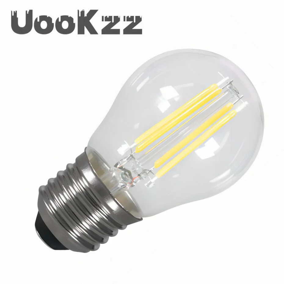 UooKzz G45 Retro Edison LED Light Bulb AC 220V 2W 4W 6W 8W E27 LED Filament Lamp Dimmable Warm White 2700K Cold White 6000K