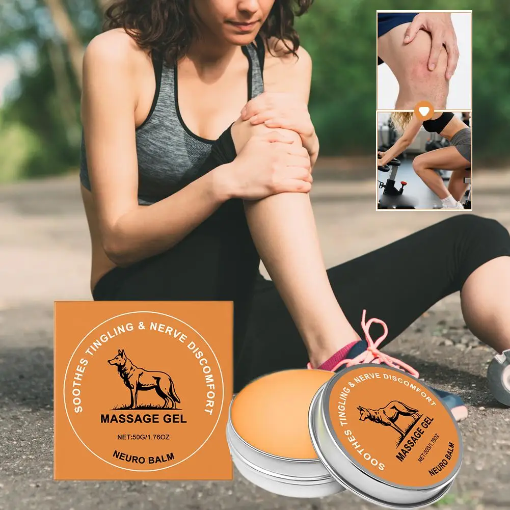 Gel de masaje para aliviar el malestar nervioso, 50g, para piernas, rodillas, brazos, crema para el cuidado del cuerpo, bálsamo hidratante y nutritivo para aliviar los dolores nerviosos