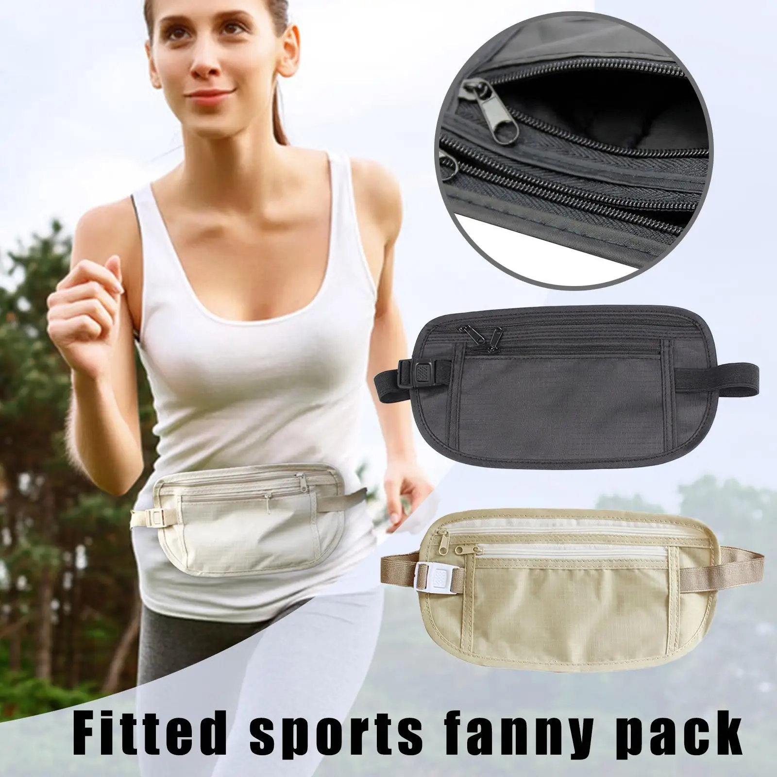 Invisible Waist Pack Travel Waist Pouch For Passport Money Belt Bag Hidden Security Wallet Travel Bag Chest Pack Money Waist Bag