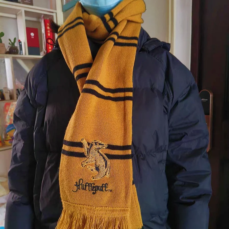 Harried Potter Kids Adult Gryffindor Long Scarf Ravencla Hermione Slytherin Hufflepuff Cosplay Scarf Warm Unisex Birthday Gifts