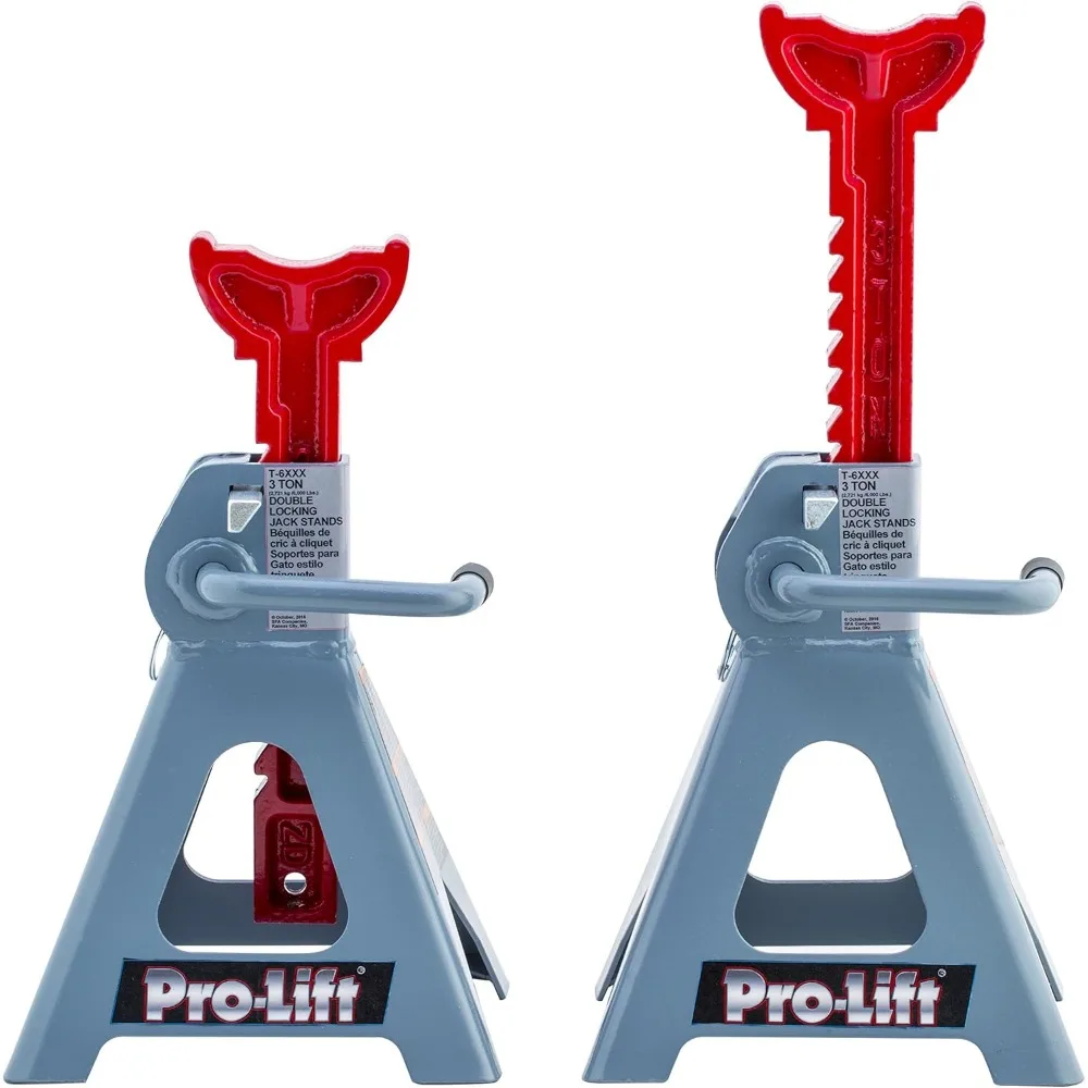 

3-Ton Double Pin Jack Stands with Dual Lock Mechanism for Auto and Truck Service