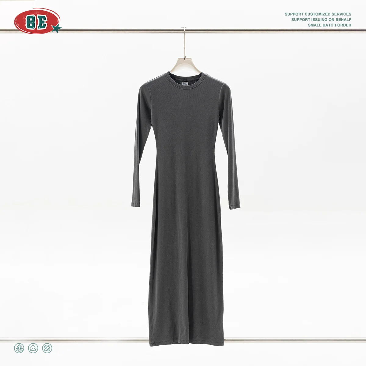 2025年秋 レディース スパイシーガール エレガント スリムフィット ボディコン 無地 ロングドレス タイト スリット入り ロングワンピース B8SX