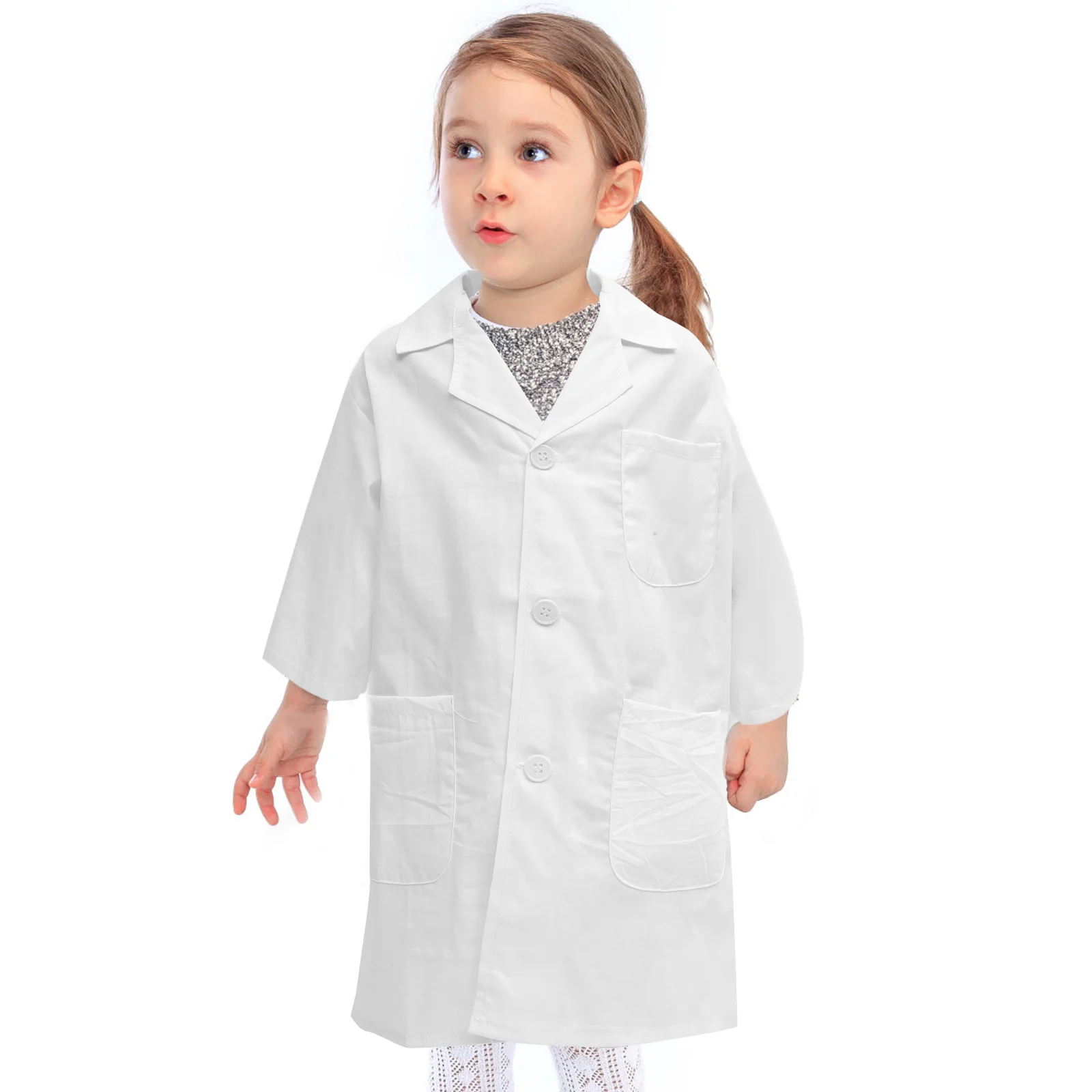 White Kids Costume Washable Kids Lab Coat Decorative Scientist Clothes Kids Supply Lovely Kids Costume White Scientist Coat